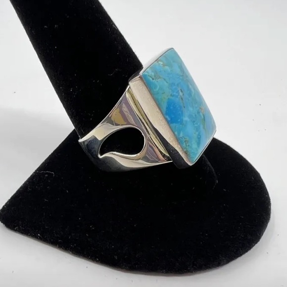 JAY KING DTR Sterling Silver Turquoise Rectangle Cabochon Ring Size 11 NWT - Picture 3 of 7